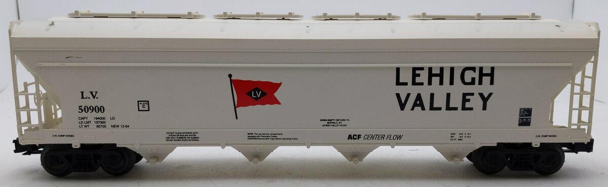 Weaver 50900 O Gauge Lehigh Valley 4-Bay Centerflow Hopper - 3 Rail EX/Box