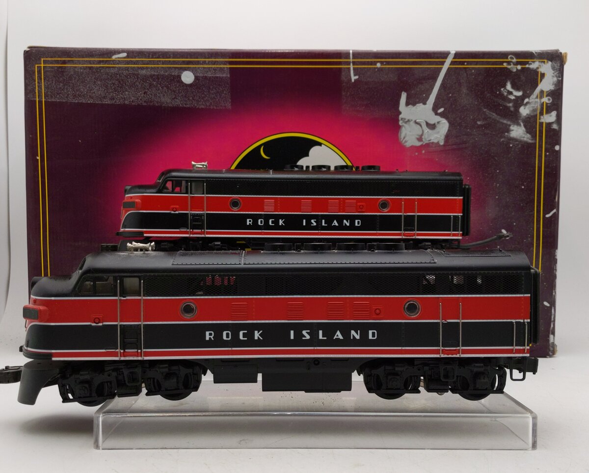 MTH 20-2127-0 O Rock Island F-3 AA Diesel Locomotive Set w/ Horn #51/52 LN/Box