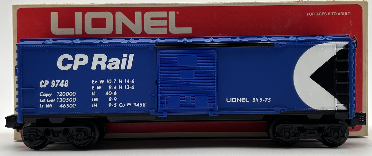 Lionel 6-9748 O Gauge CP Rail Blue Boxcar #9748 EX/Box