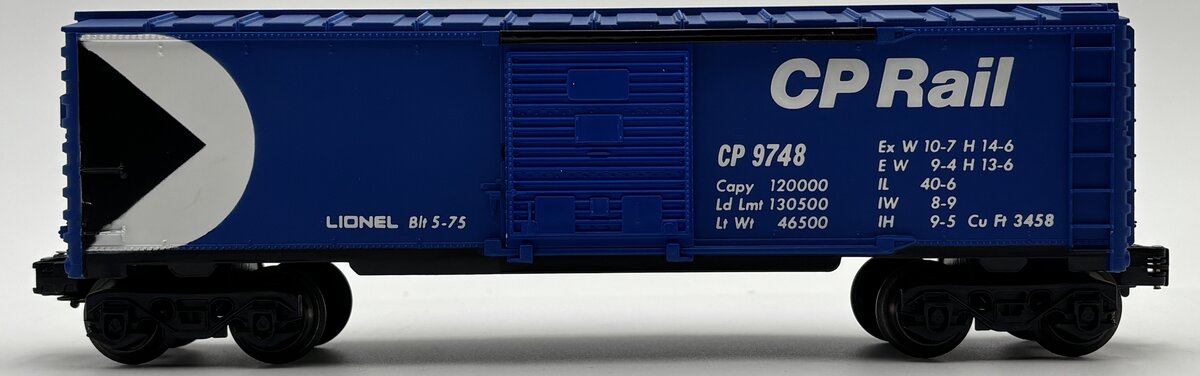 Lionel 6-9748 O Gauge CP Rail Blue Boxcar #9748 EX/Box