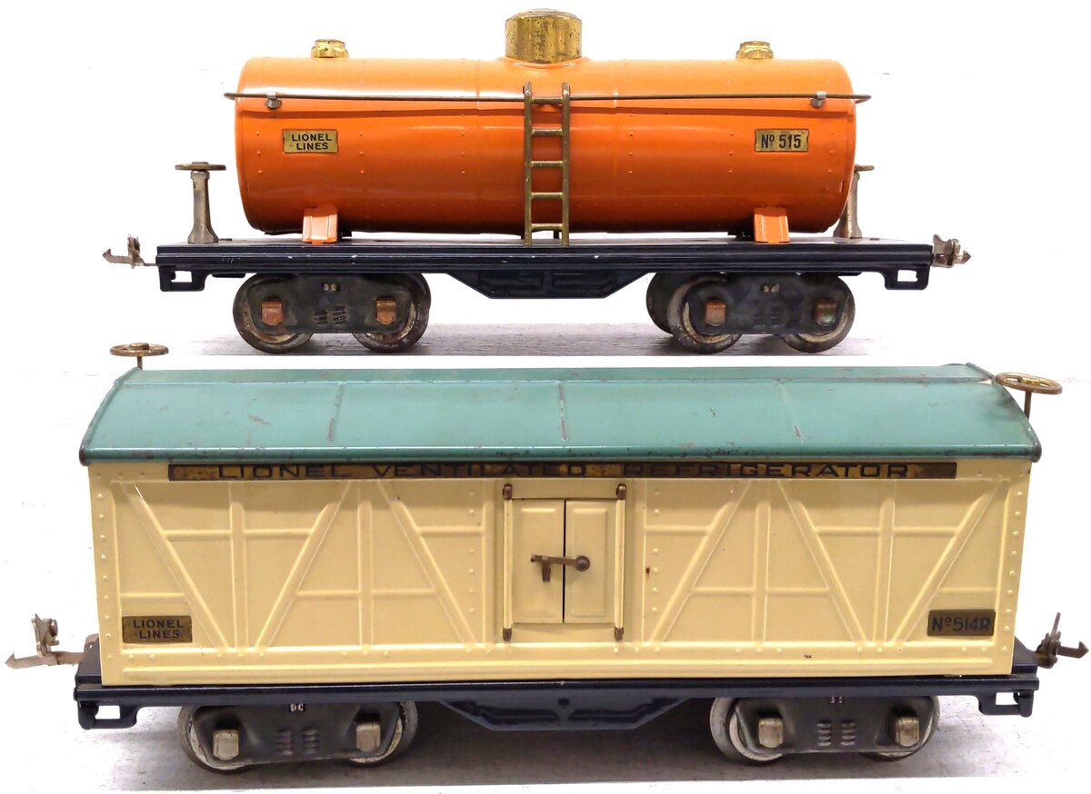 Lionel Assorted Std. Gauge Tinplate Freight Cars: 515, 514R [2] VG