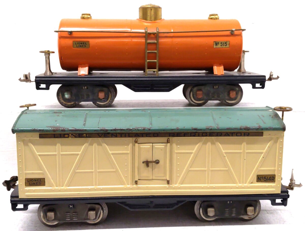 Lionel Assorted Std. Gauge Tinplate Freight Cars: 515, 514R [2] VG