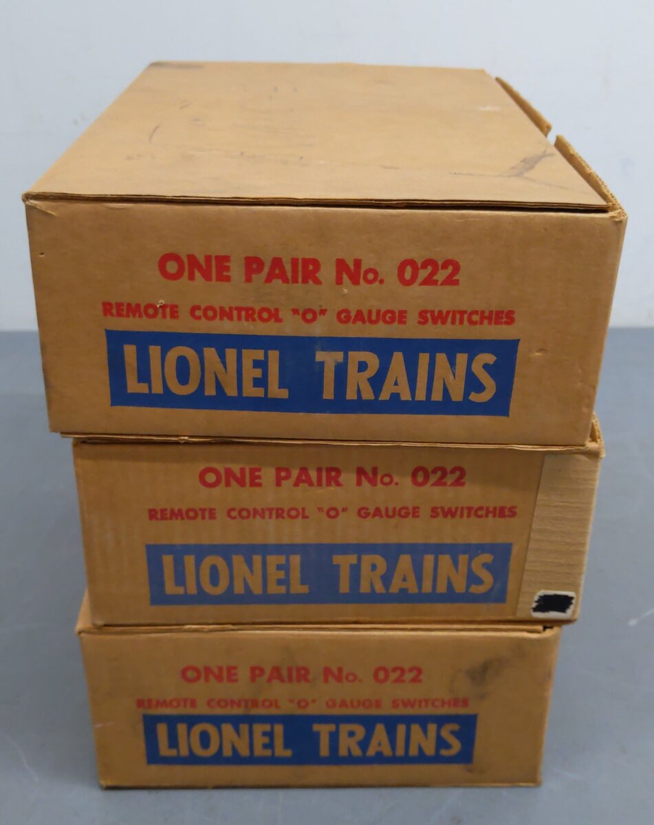 Lionel O22 Left-Hand & Right-Hand Electric Remote Switches (3 Pairs of 2) VG/Box