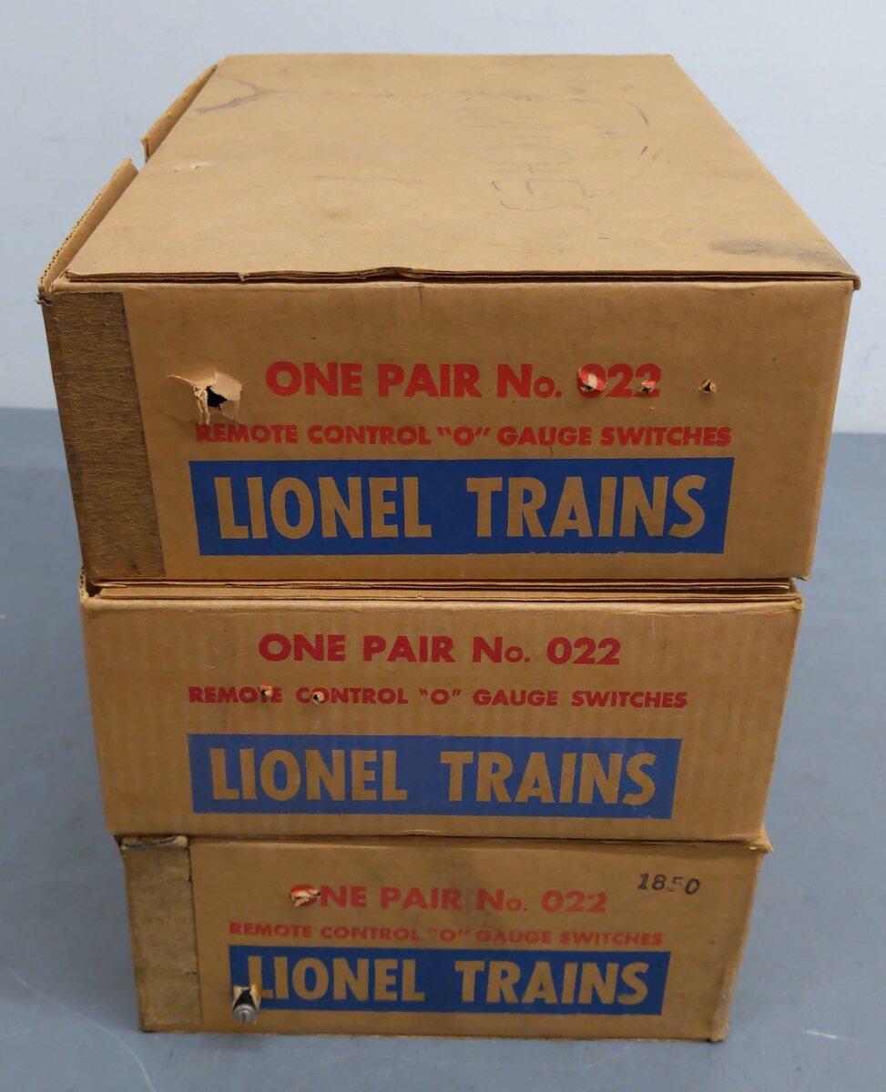 Lionel O22 Left-Hand & Right-Hand Electric Remote Switches (3 Pairs of 2) VG/Box