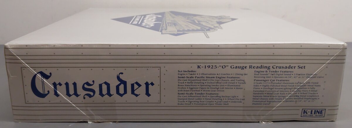 K-Line K-1925 O Gauge Reading Bascov's Crusader Steam Train Set EX/Box