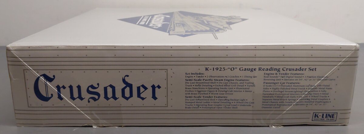 K-Line K-1925 O Gauge Reading Bascov's Crusader Steam Train Set EX/Box