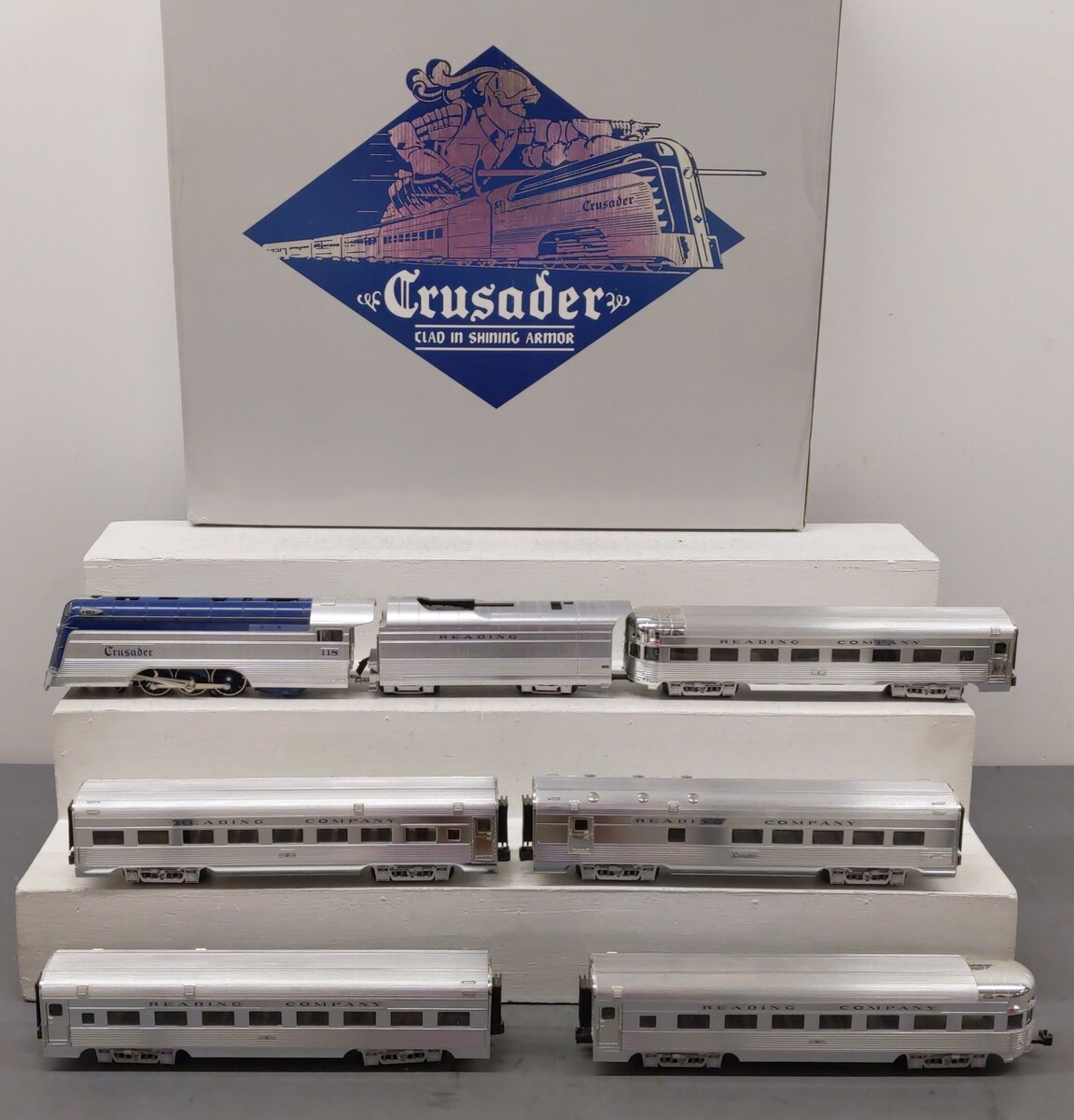 K-Line K-1925 O Gauge Reading Bascov's Crusader Steam Train Set EX/Box