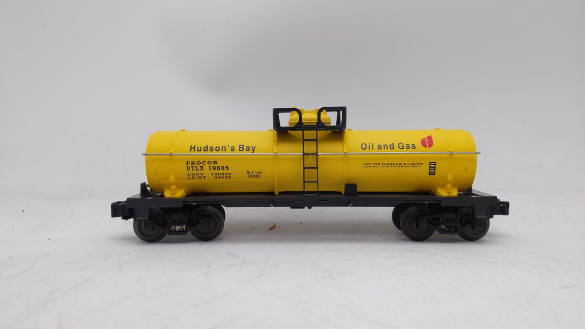 Lionel 6-19605 O Gauge Hudson Bay Single Dome Tank Car EX/Box