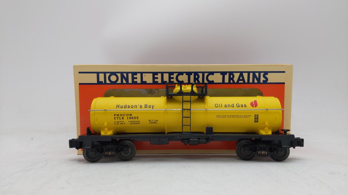 Lionel 6-19605 O Gauge Hudson Bay Single Dome Tank Car EX/Box