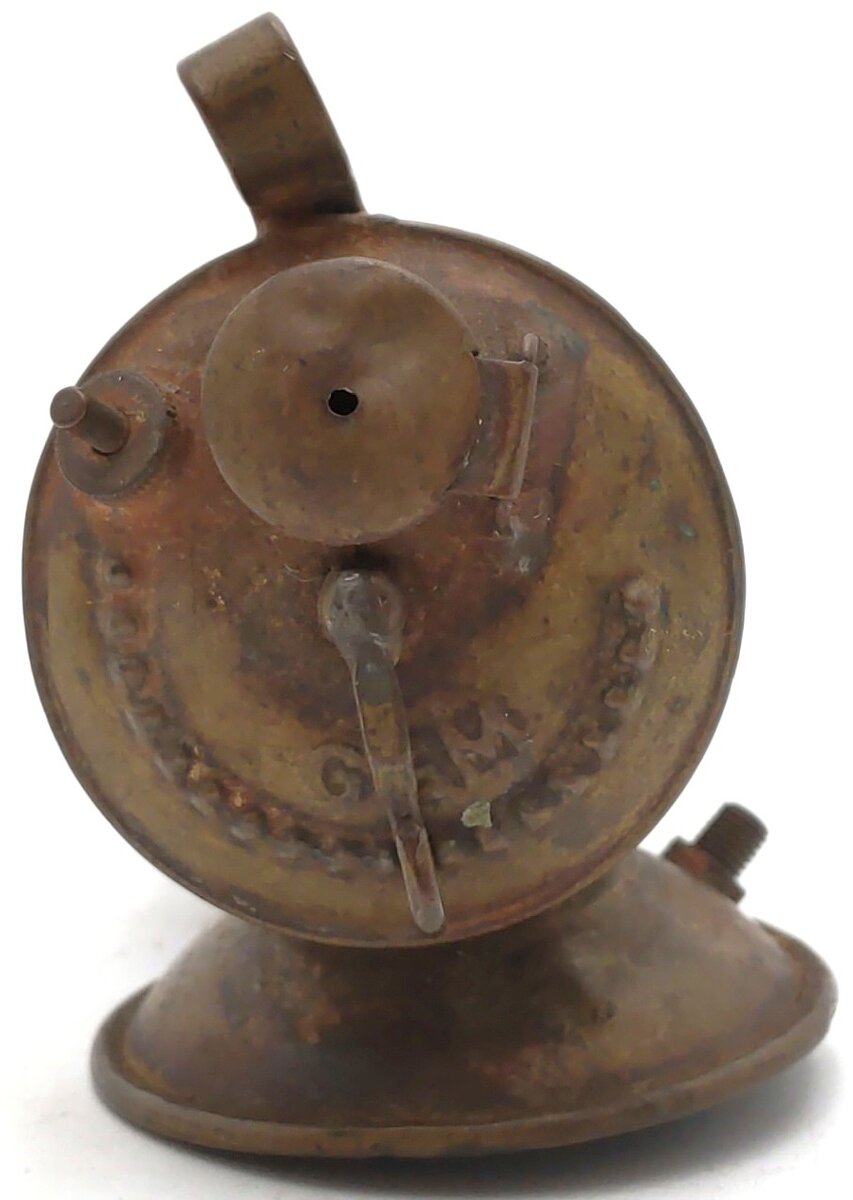 Vintage Auto-Lite Brass Carbide Miner’s Cap Lamp w/ Reflector VG