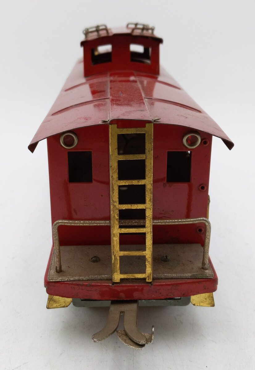 American Flyer 4021 Vintage Wide Standard Gauge Red Tinplate Caboose EX