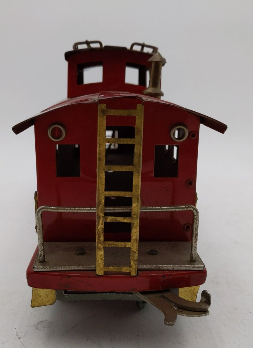 American Flyer 4021 Vintage Wide Standard Gauge Red Tinplate Caboose EX