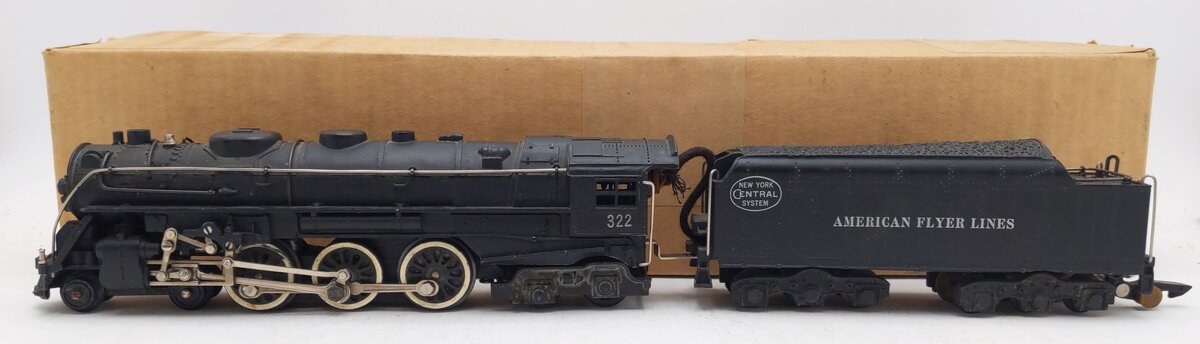 American Flyer 322 Vintage S NYC 4-6-4 Hudson Steam Locomotive & Tender VG/Box