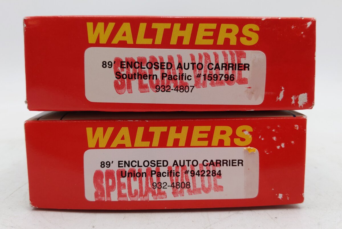 Walthers Assorted HO Scale 89' Enclosed Auto Carriers [2] VG/Box