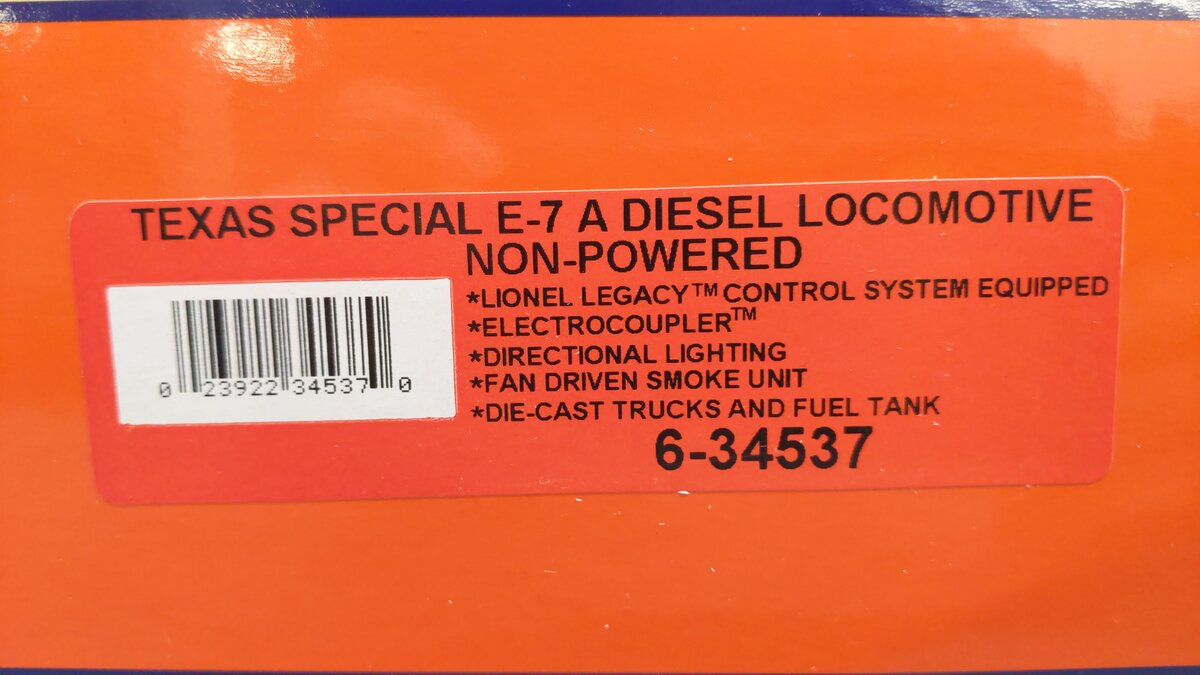 Lionel 6-31755 O Gauge The Texas Special Diesel Train Set EX/Box