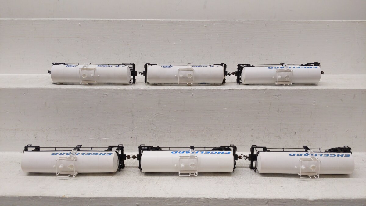 Atlas Assorted HO Scale J.M Huber & Engelhard Tank Cars [6] VG/Box
