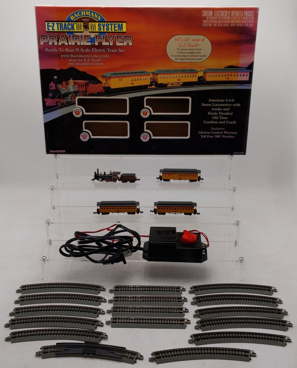 Bachmann 24004 Prairie Flyer  N Gauge Steam Starter Train Set VG/Box