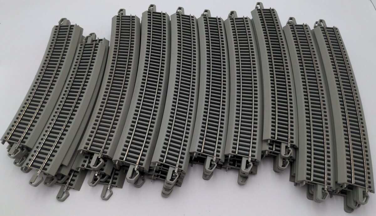 Bachmann 44584 HO Nickel Silver Assorted Curved E-Z Track Sections [50] EX
