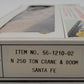 Bachmann 56-1210-02 N Scale Santa Fe 250 Ton Crane & Boom Car LN/Box