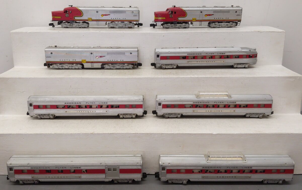 American Flyer 20083 Vintage S Santa Fe Chief Diesel Passenger Set VG/Box