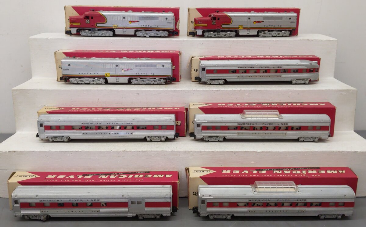 American Flyer 20083 Vintage S Santa Fe Chief Diesel Passenger Set VG/Box