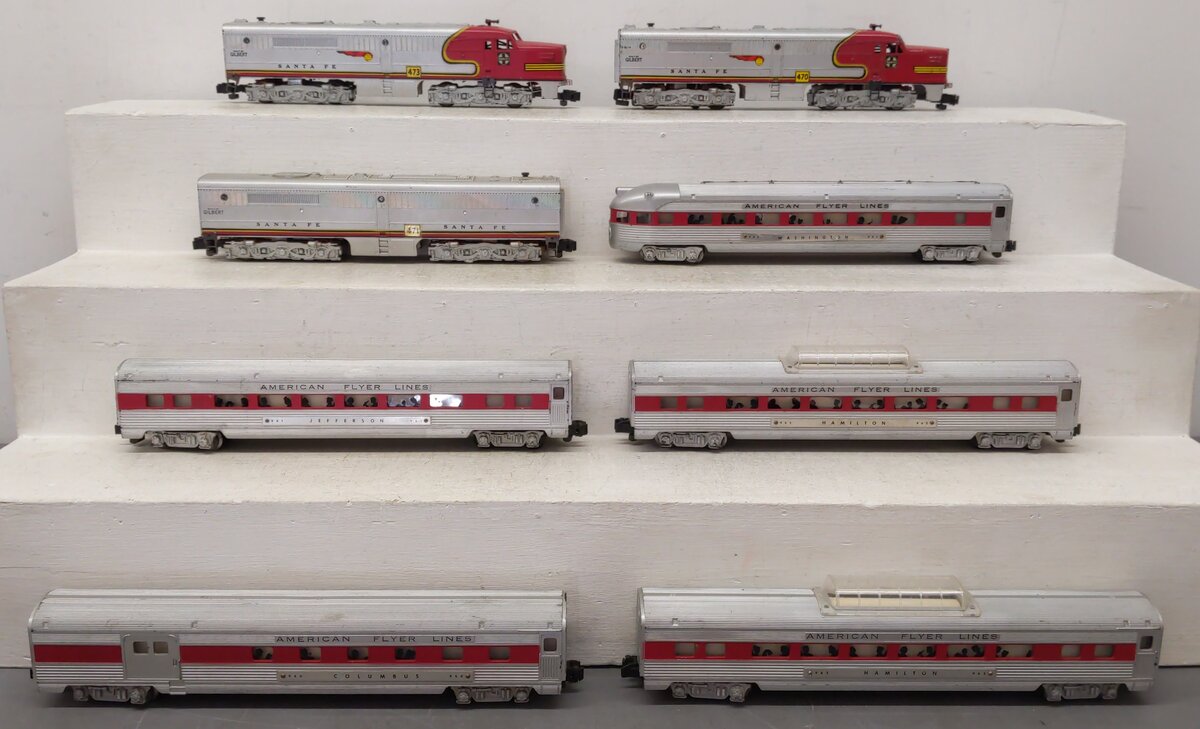 American Flyer 20083 Vintage S Santa Fe Chief Diesel Passenger Set VG/Box