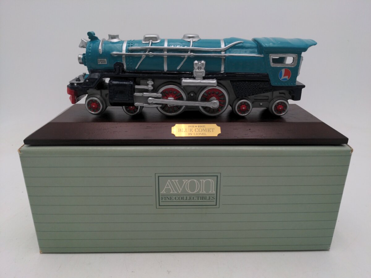Avon/Lionel Blue Comet Locomotive w/ Display Base EX/Box