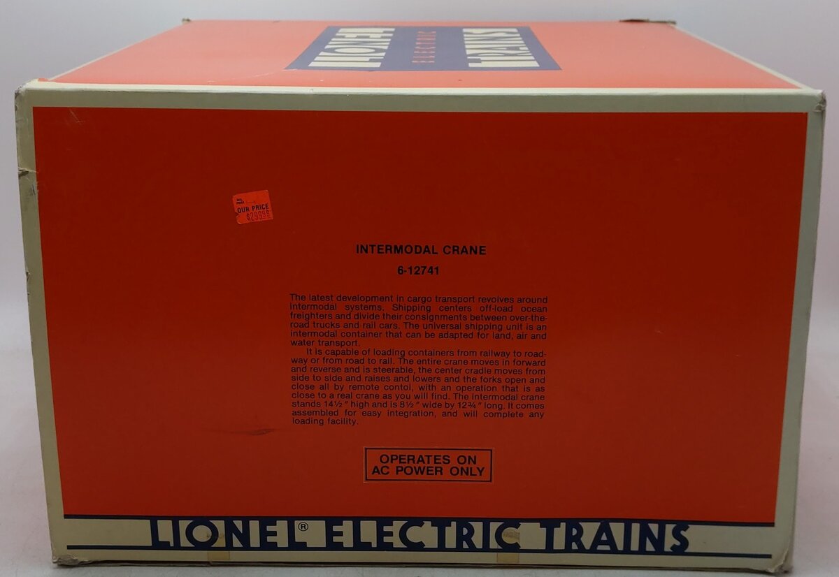Lionel 6-12741 O Gauge Union Pacific Intermodal Crane Mi-Jack Translift EX/Box