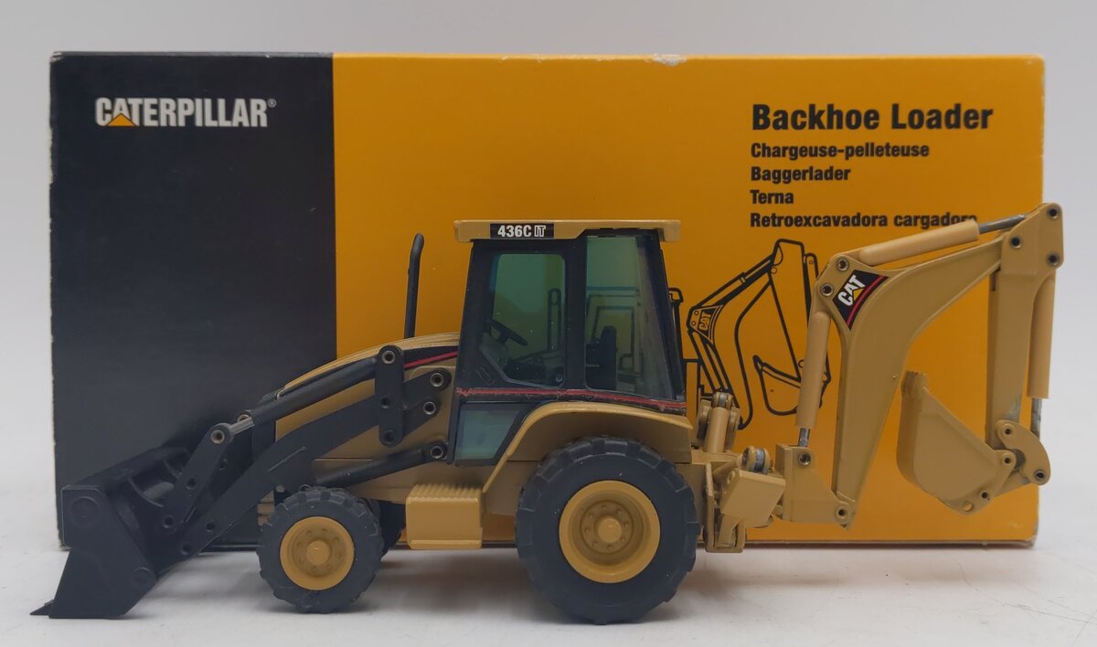 NZG 435/1 1:50 Die-Cast Caterpillar Backhoe Loader w/438C Black Front System EX/Box
