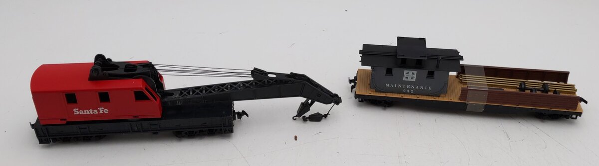 Tyco 932 HO Operating Crane Car with Boom Tender LN/Box