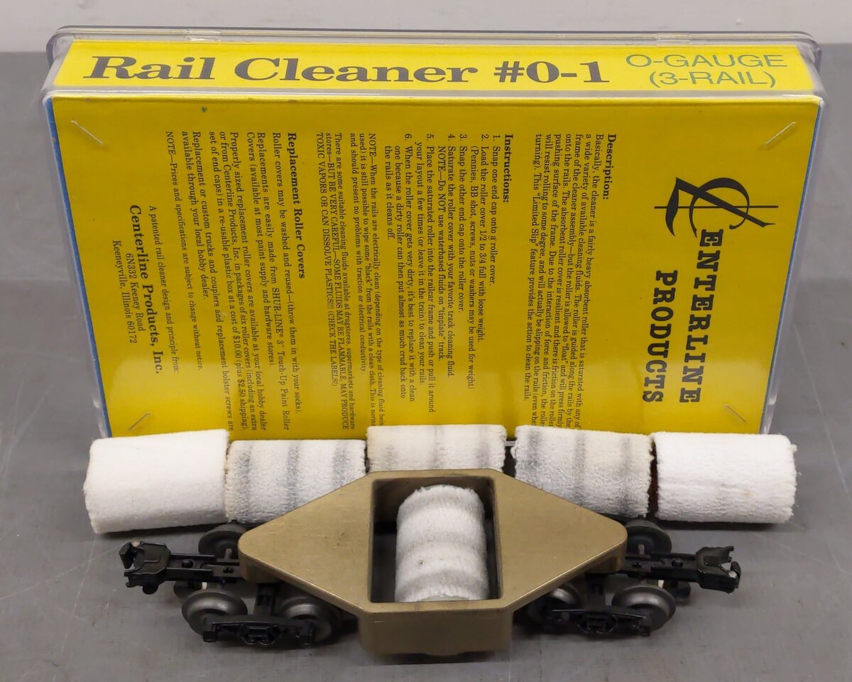 CenterLine Products 60053 O Gauge Die-Cast 3-Rail Rail Cleaner EX/Box