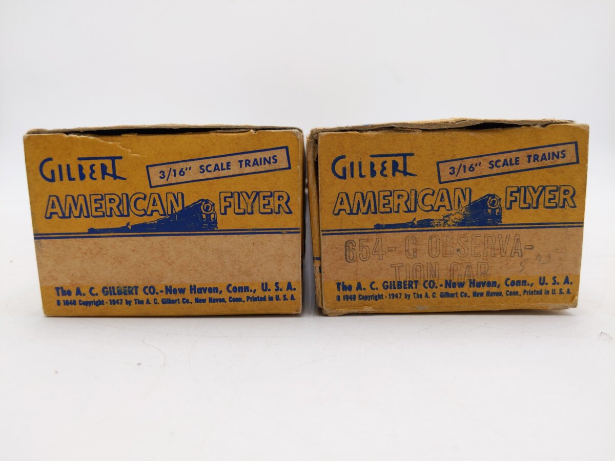 American Flyer S Gauge Assorted Passenger Cars: 652, 654 [2] VG/Box