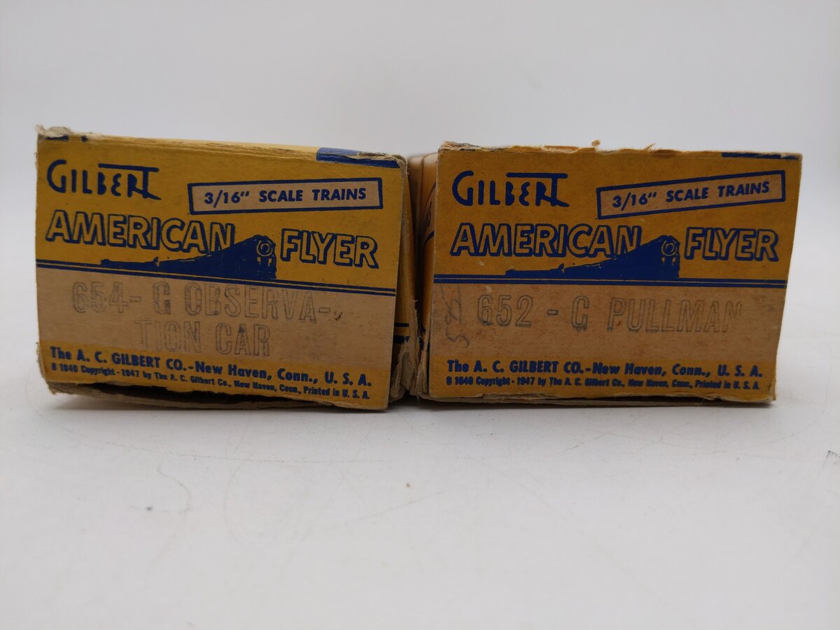American Flyer S Gauge Assorted Passenger Cars: 652, 654 [2] VG/Box
