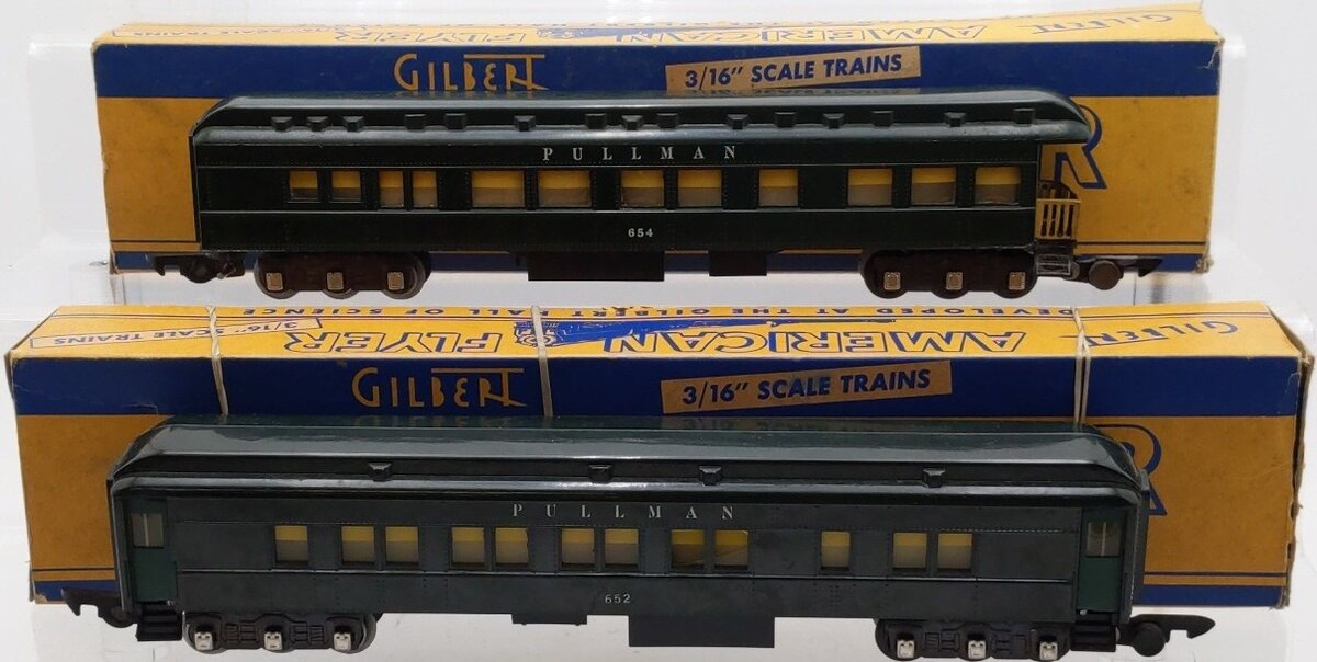 American Flyer S Gauge Assorted Passenger Cars: 652, 654 [2] VG/Box