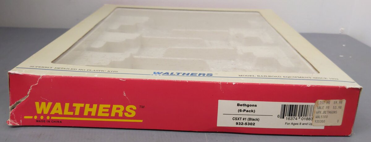 Walthers 932-5302 HO Scale CSXT Bethgon Gondola Cars (6-Pack) EX/Box