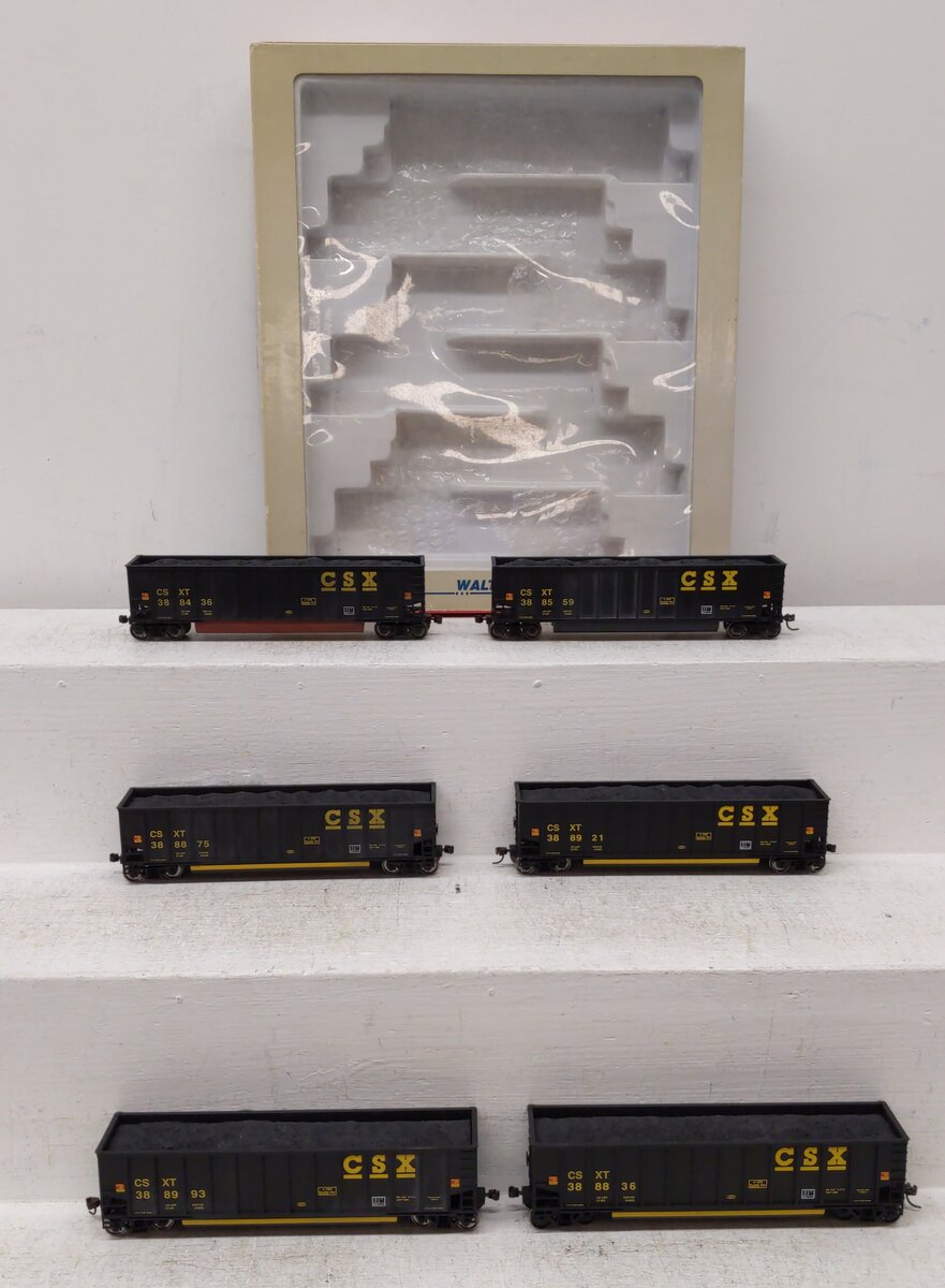 Walthers 932-5312 HO Scale CSX BethGon Hopper 6-Pack/Box
