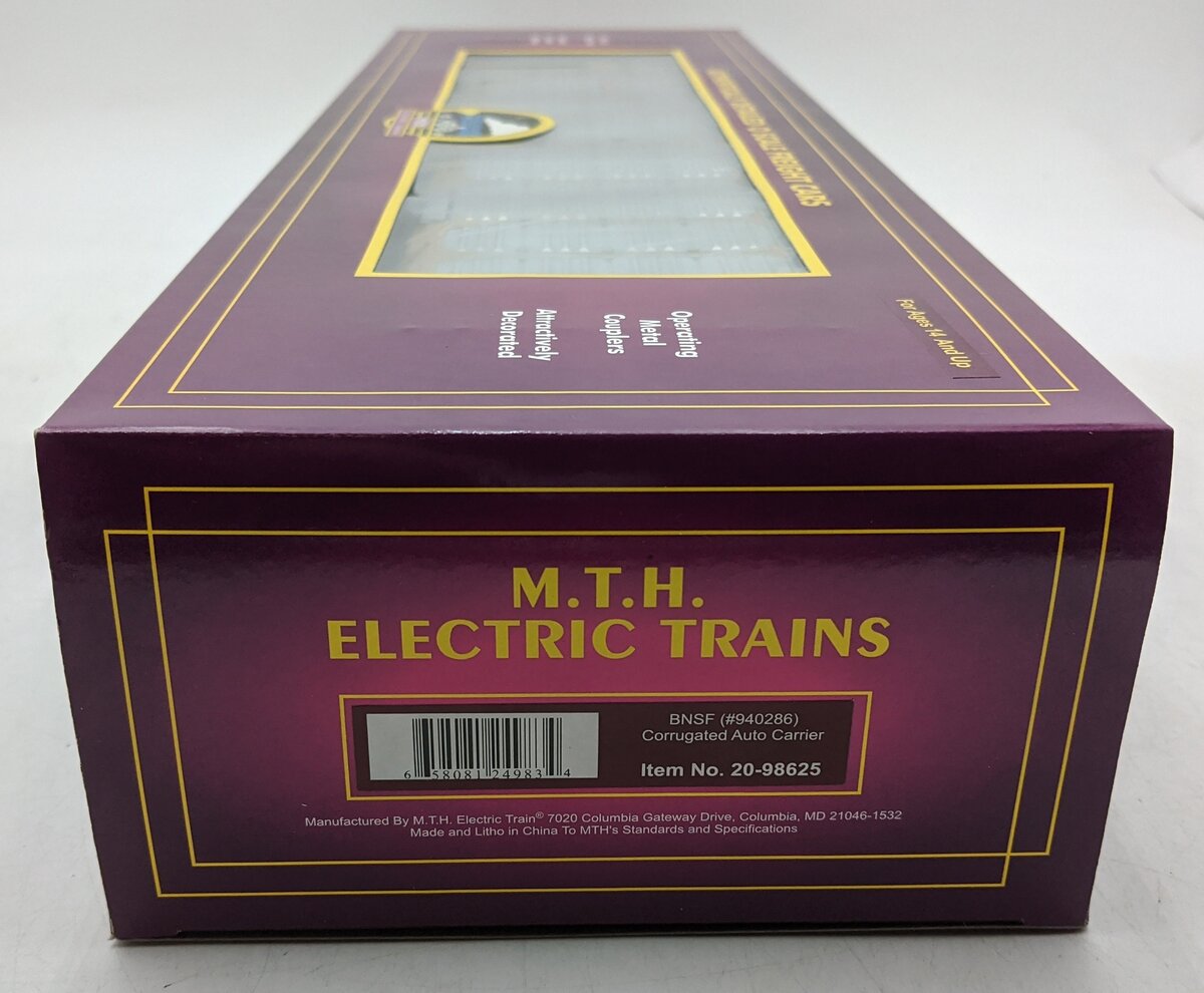 MTH 20-98625 O Scale BNSF Corrugated Auto Carrier #940286 NIB