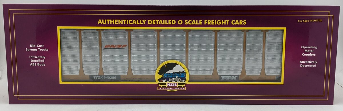 MTH 20-98625 O Scale BNSF Corrugated Auto Carrier #940286 NIB
