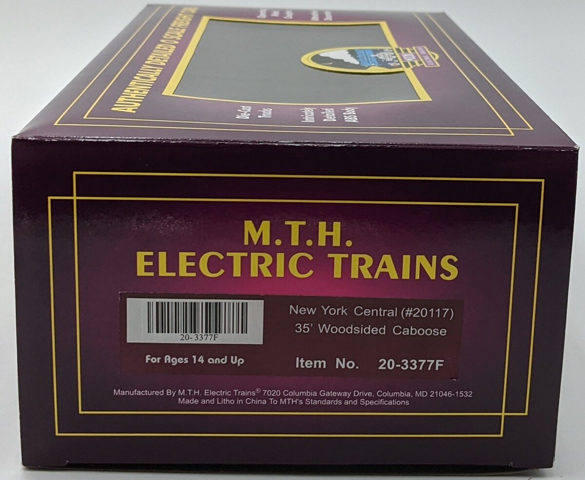 MTH 20-3377F O New York Central 35' Woodsided Caboose NIB