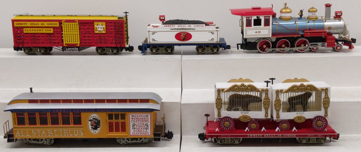 Bachmann 90020 G Scale Emmett Kelly Jr. Circus G Gauge Steam Train Set VG/Box