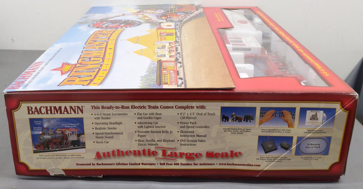 Bachmann 90020 G Scale Emmett Kelly Jr. Circus G Gauge Steam Train Set VG/Box