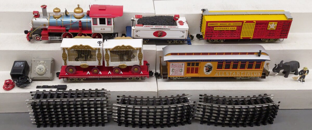 Bachmann 90020 G Scale Emmett Kelly Jr. Circus G Gauge Steam Train Set VG/Box
