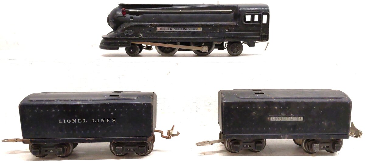Lionel Vintage O Prewar Steam Locomotive & 2 Non-Whistling Tenders VG