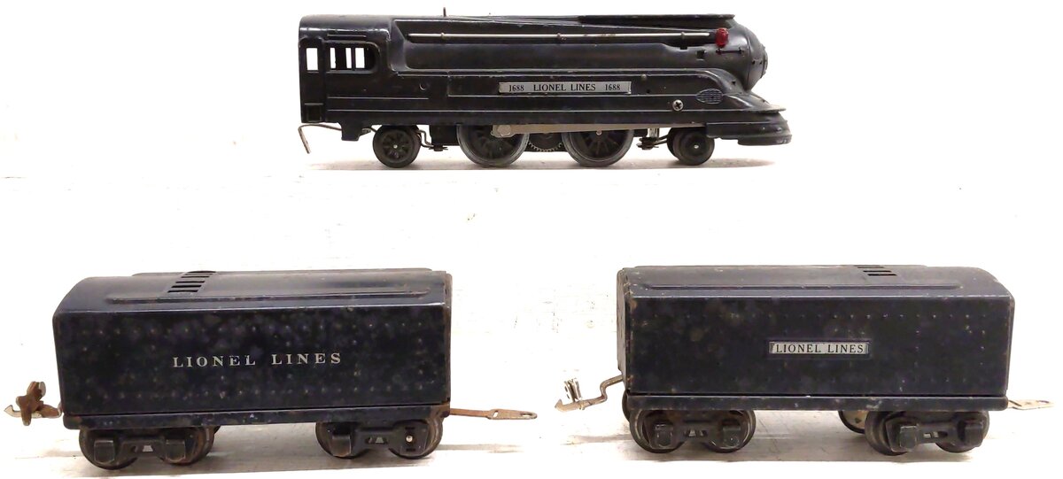 Lionel Vintage O Prewar Steam Locomotive & 2 Non-Whistling Tenders VG