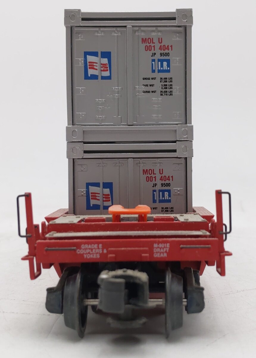 K-Line K7765 O Gauge Southern Pacific Gunderson Flatcar w/2 Containers EX/Box