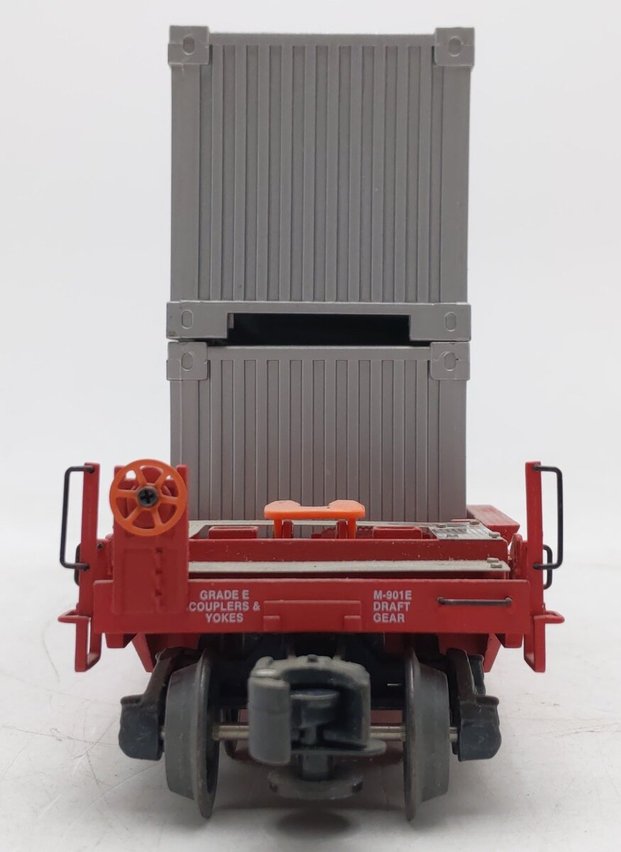 K-Line K7765 O Gauge Southern Pacific Gunderson Flatcar w/2 Containers EX/Box