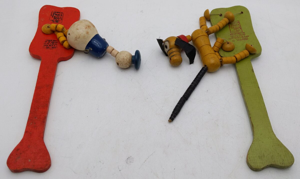 Fisher Price Vintage Pop-up Kritter Pluto & Donald Duck VG