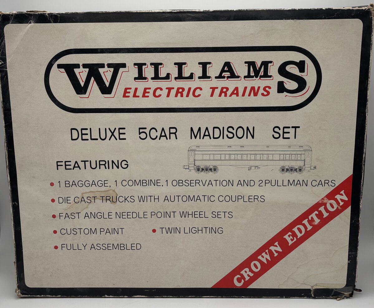 Williams 2513 O Gauge Reading Madison Passenger Set EX/Box