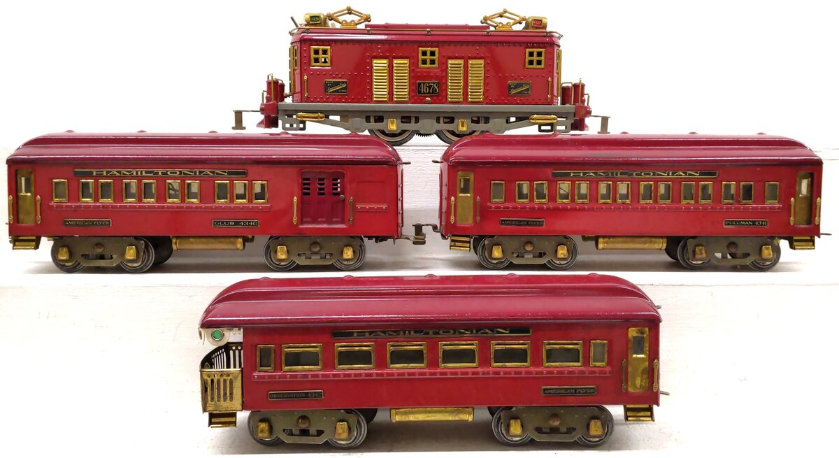 American Flyer Vintage Standard Gauge Hamiltonian Set: 4678 4340 4341 4342 VG
