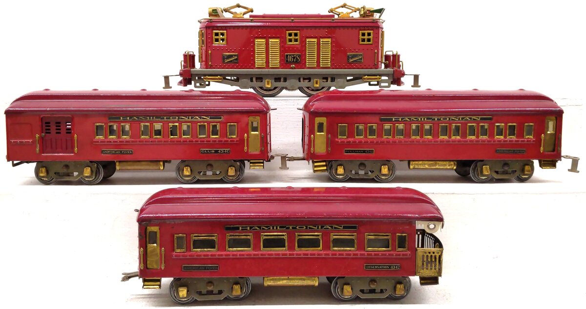 American Flyer Vintage Standard Gauge Hamiltonian Set: 4678 4340 4341 4342 VG